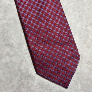 Donald J Trump Signature Collection Red Blue Geometric 100% Silk Mens Necktie